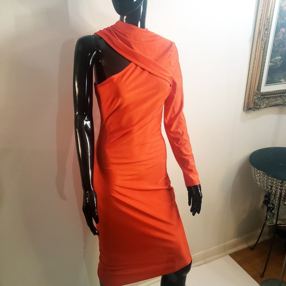 Asymmetric Red Tight Dress Sz Small